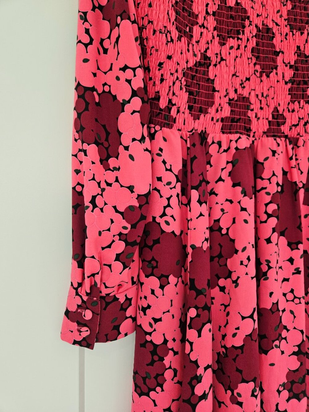 Pink and burgundy flower dress size 4 - Picture 4 of 4